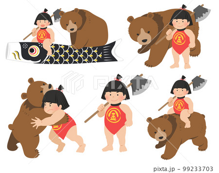 金太郎と熊のセット 99233703