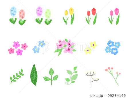 春の花イラストセット 春の花イラストセット 99234146