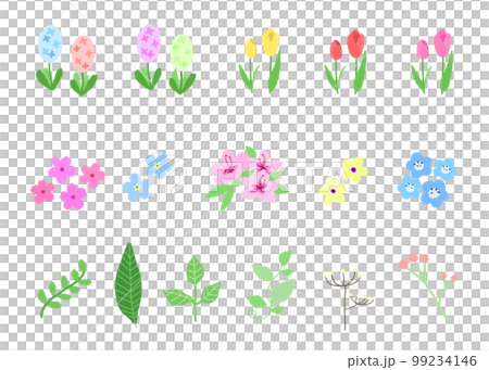 春の花イラストセット 春の花イラストセット 99234146
