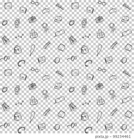 Fashionable item background material hand drawn line drawing 1c 99234461