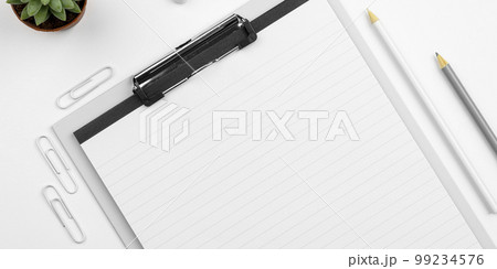 Image with school supplies, colored stickers, notebooks. Pens, pencils, rullers, calculator, keyboard. Assortment office items. Important information written on paper. 99234576