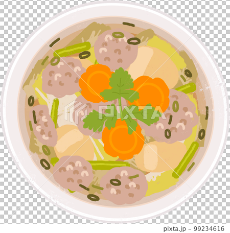 タイ料理「薄口スープ」のイラスト(真上) 99234616