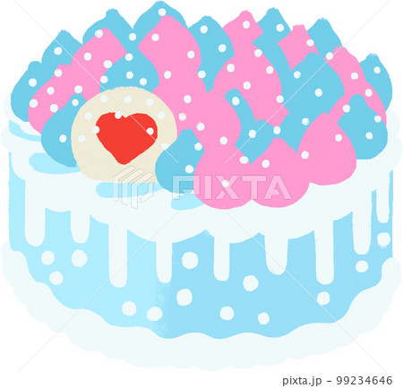 海外のカラフルなケーキのイラスト(水色) 海外のカラフルなケーキのイラスト(水色) 99234646