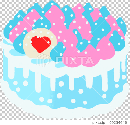 海外のカラフルなケーキのイラスト(水色) 海外のカラフルなケーキのイラスト(水色) 99234646