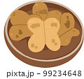 タイ料理「パートンコー」をお皿に乗せたイラスト 99234648