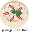 タイ料理「鶏肉のココナツミルク煮」のイラスト(斜め) 99234649