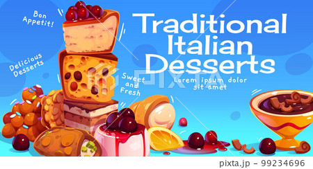 Traditional Italian desserts banner design 99234696
