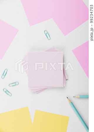 Multiple Assorted Collection Office Stationery Photo With Pens Pencils Notepads Notebook Ruler Stapler Scissors Clippers Paper Clips Holders Clipboard Placed Over Table. Multiple Assorted Collection Office Stationery Photo With Pens Pencils Notepads Notebook Ruler Stapler Scissors Clippers Paper Clips Holders Clipboard Placed Over Table. 99234703