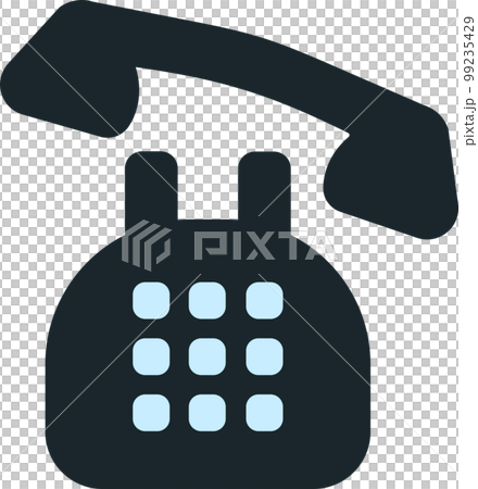 黒電話のシンプルなアイコンイラスト 99235429