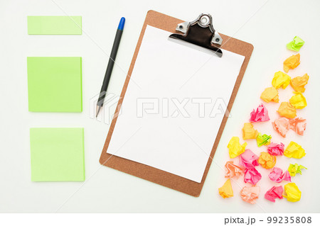 Paper Wraps Placed Around Important Information. Wrinkled Notes Arranged In Circle With Crutial Announcement Inside. Crumpled Memos With Critical Data In. 99235808