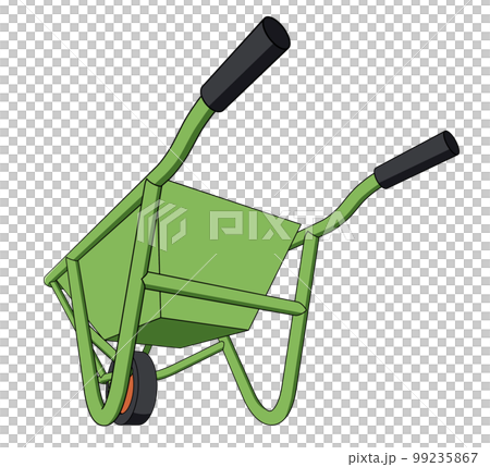 ダイナミックな運搬用一輪車斜め後ろのイラスト ダイナミックな運搬用一輪車斜め後ろのイラスト 99235867
