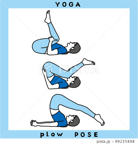 アンチエイジングに効くヨガの鋤のポーズをする女性 99235898