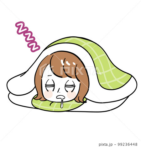 女性　布団　包まる　睡眠 99236448