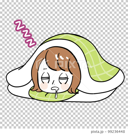 女性　布団　包まる　睡眠 99236448