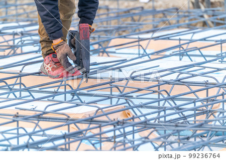 鉄筋結束機 基礎工事 スラブ配筋 鉄筋結束機 基礎工事 スラブ配筋 99236764
