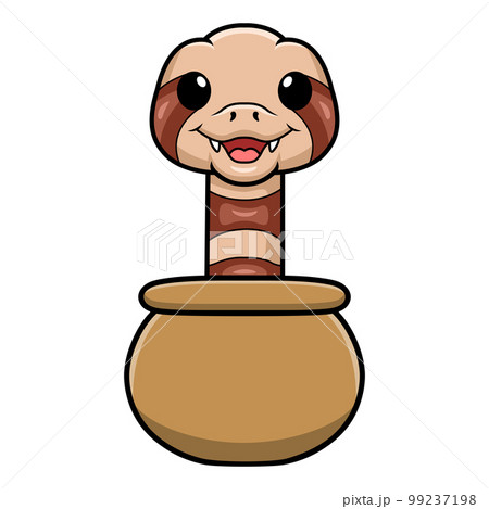 Cute copperhead snake cartoon inside the sack 99237198