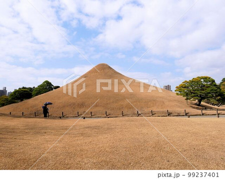 早春の水前寺公園と富士築山 99237401