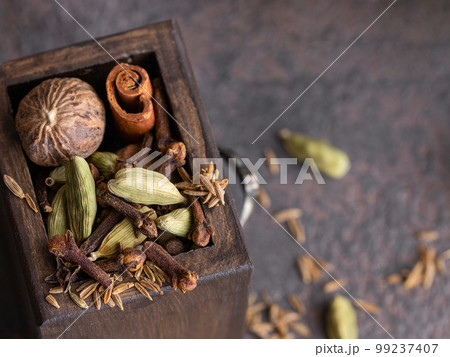 Indian Spice background Indian Spice background 99237407
