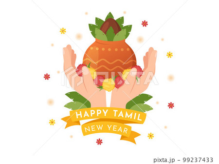 Happy Tamil New Year Illustration with Vishu Flowers, Pots and Indian Hindu Festival in Flat Cartoon Hand Drawn for Landing Page Templates Happy Tamil New Year Illustration with Vishu Flowers, Pots and Indian Hindu Festival in Flat Cartoon Hand Drawn for Landing Page Templates 99237433