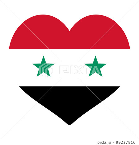 ハート型のシリアの国旗のベクターイラスト