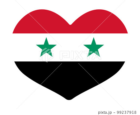 緩やかなハート型のシリアの国旗のベクターイラスト