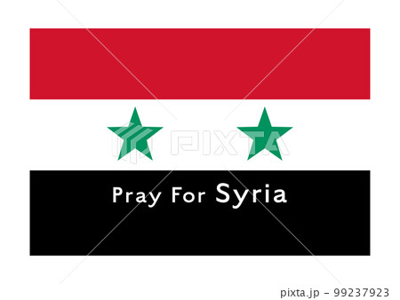 トルコ・シリア地震支援　シリア国旗と”Pray for Syria”の文字