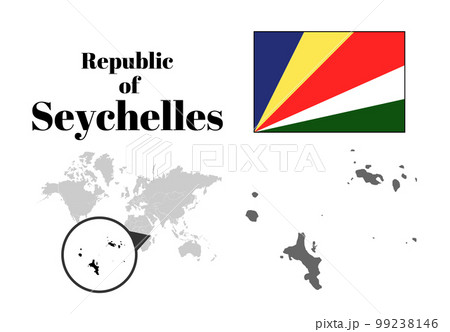 セーシェル 国旗/地図/領土のイラスト素材 [99238146] PIXTA