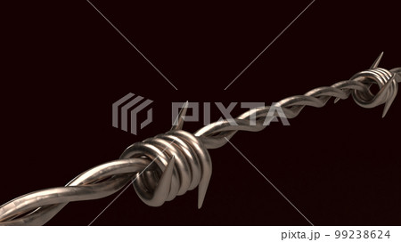 The barbed wire on black background for security or military concept 3d rendering The barbed wire on black background for security or military concept 3d rendering 99238624