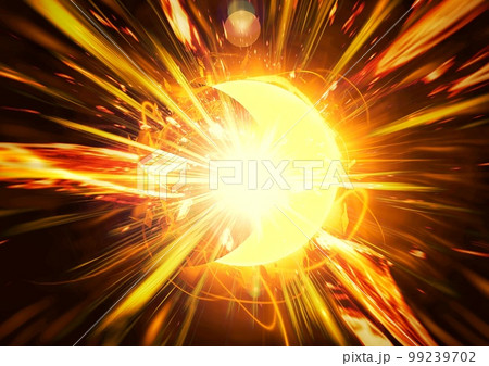 爆発する太陽の3dイラスト 99239702
