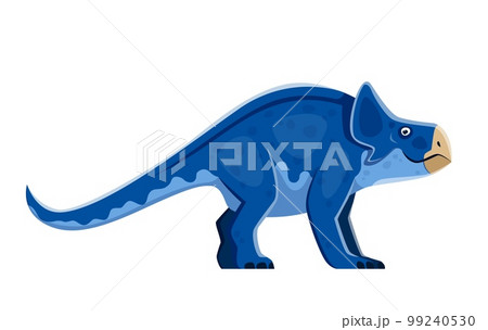 Cartoon Protoceratops dinosaur character. Prehistoric monster or dinosaur, paleontology childish lizard. Extinct reptile, isolated herbivorous creature vector personage with neck frill Cartoon Protoceratops dinosaur character. Prehistoric monster or dinosaur, paleontology childish lizard. Extinct reptile, isolated herbivorous creature vector personage with neck frill 99240530