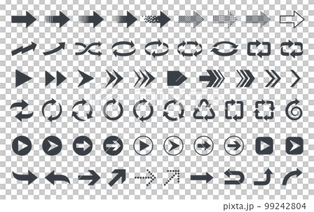 Arrow icon set monochrome illustration 99242804