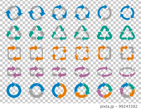 Arrow icon set circulation colorful 99243382
