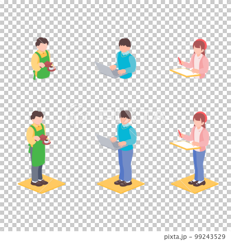 Illustration of client and web creator 99243529