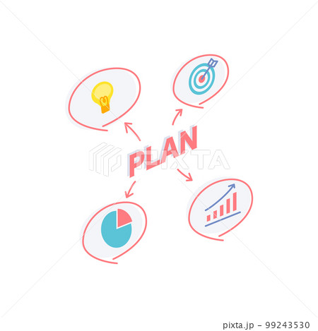 ビジネスプランと起業計画目標のイラスト 99243530