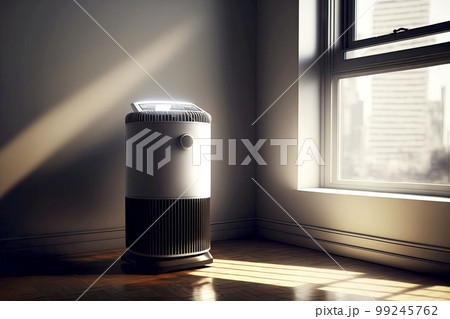 air purifier in room with light on 99245762