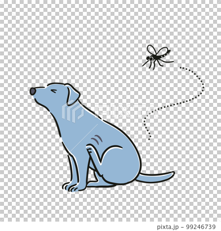 蚊に刺される犬のイラスト 99246739