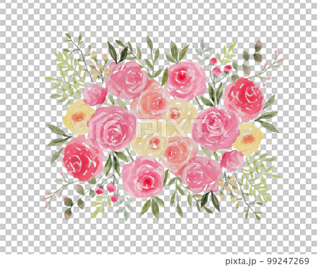 水彩時尚的粉紅玫瑰花束 水彩時尚的粉紅玫瑰花束 99247269
