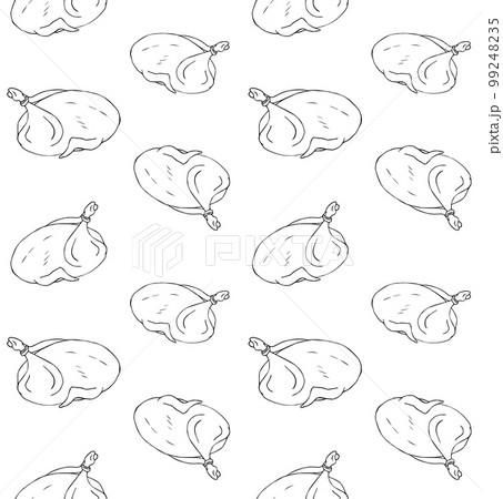 Vector seamless pattern of hand drawn turkey 99248235