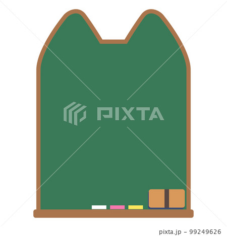 かわいいねこミミ型の黒板のイラスト素材 99249626