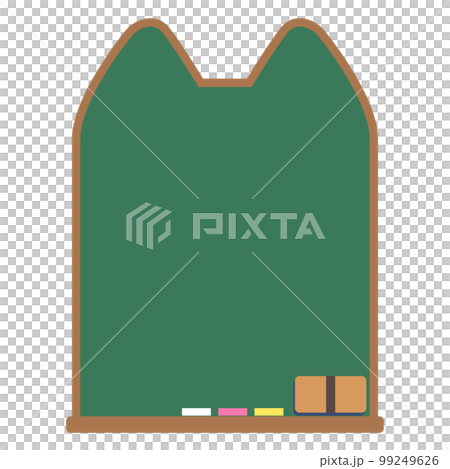 かわいいねこミミ型の黒板のイラスト素材 99249626