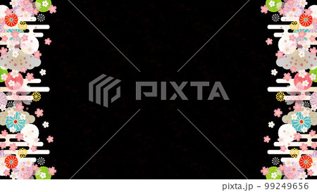 背景（和の春空）-雲桜の模様5-2 99249656