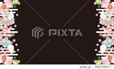 背景（和の春空）-雲桜の模様5-2ベク 99249657