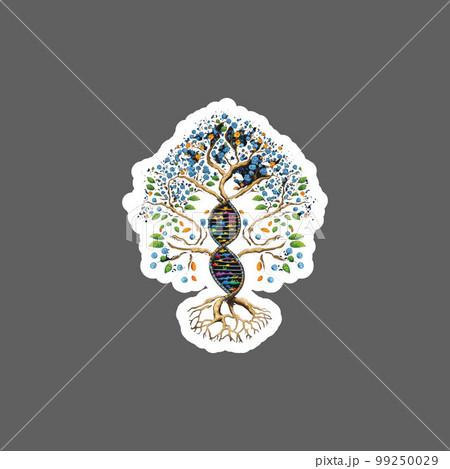 DNA Tree of Life Genetics Colorful Science Biology sticker DNA Tree of Life Genetics Colorful Science Biology sticker 99250029