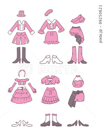 ピンクのアイドル衣装のイラストセットのイラスト素材 [99250621] - PIXTA