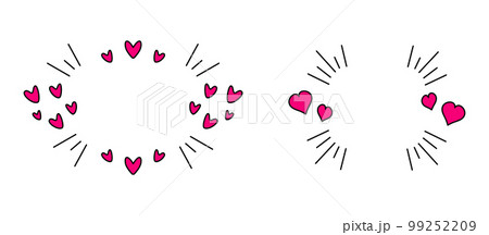 ハートのピンクの歓声、黄色い声援、マンガ風タイトルの見出し、ベクターイラスト素材 ハートのピンクの歓声、黄色い声援、マンガ風タイトルの見出し、ベクターイラスト素材 99252209