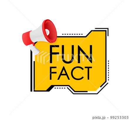 Hand Holding Megaphone with Fun fact. Fun fact Megaphone banner. Web design. Vector stock illustration. 99253303