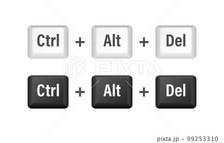 Ctrl alt del shortcut keys. Keyboard keys. Computer button. Vector stock illustration. 99253310