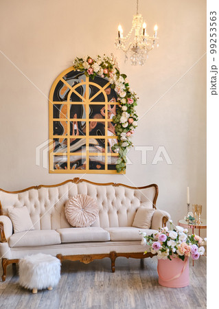 Luxurious interior beautiful classical white interior Luxurious interior beautiful classical white interior 99253563