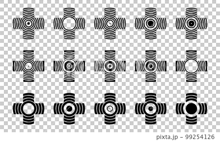 Abstract Cross Icons. Set of Black and White Design Elements. Vector Art. 99254126