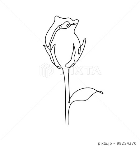 One line drawing of a rose. Vector illustration. 99254270